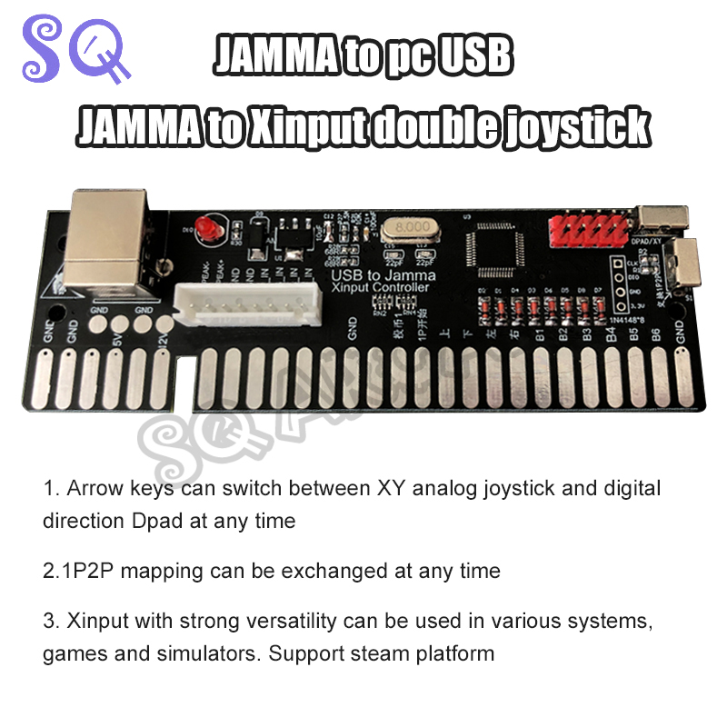 Coin Acceptor Selector - USB do Jamma Xinput Controller Double