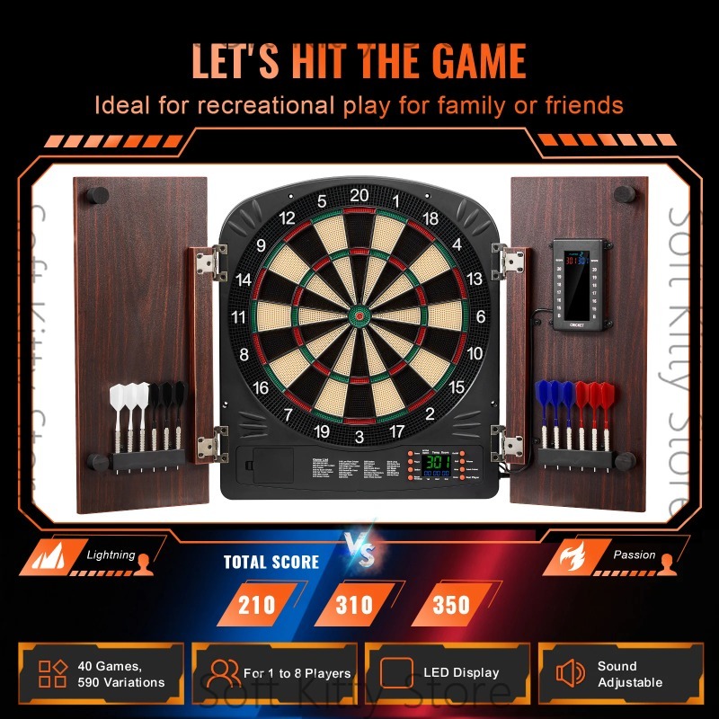 Electronic Dartboard Cabinet - Zestaw do gry w rzutki z