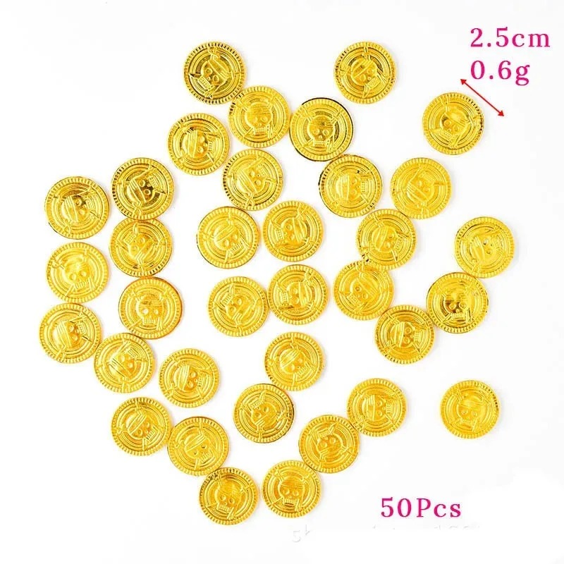 Arcade Game Coin - 50 szt. Pirackie Złote Monety Plastikowe