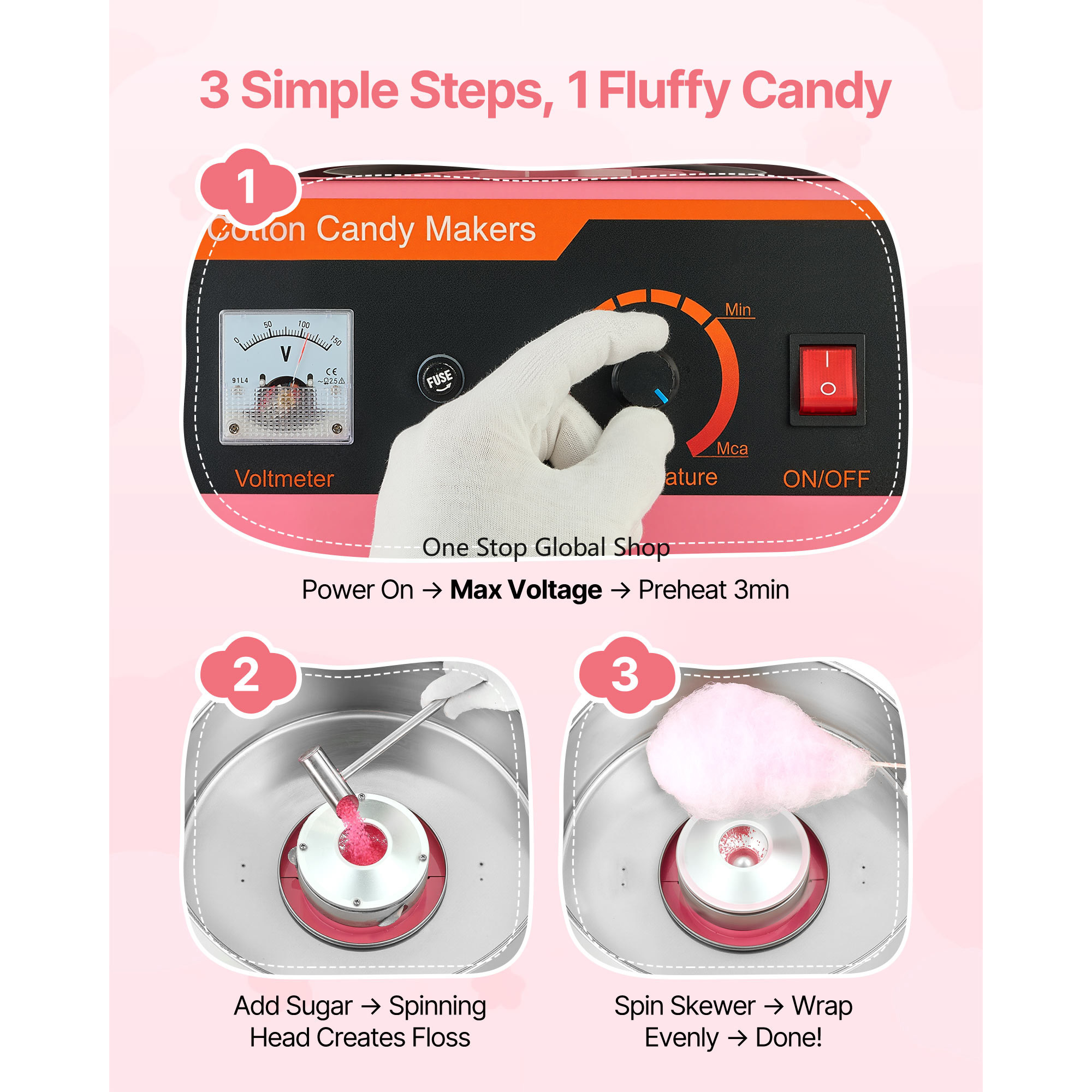 Profesjonalna maszyna do waty  – Candy Floss Machine recenzja i cena