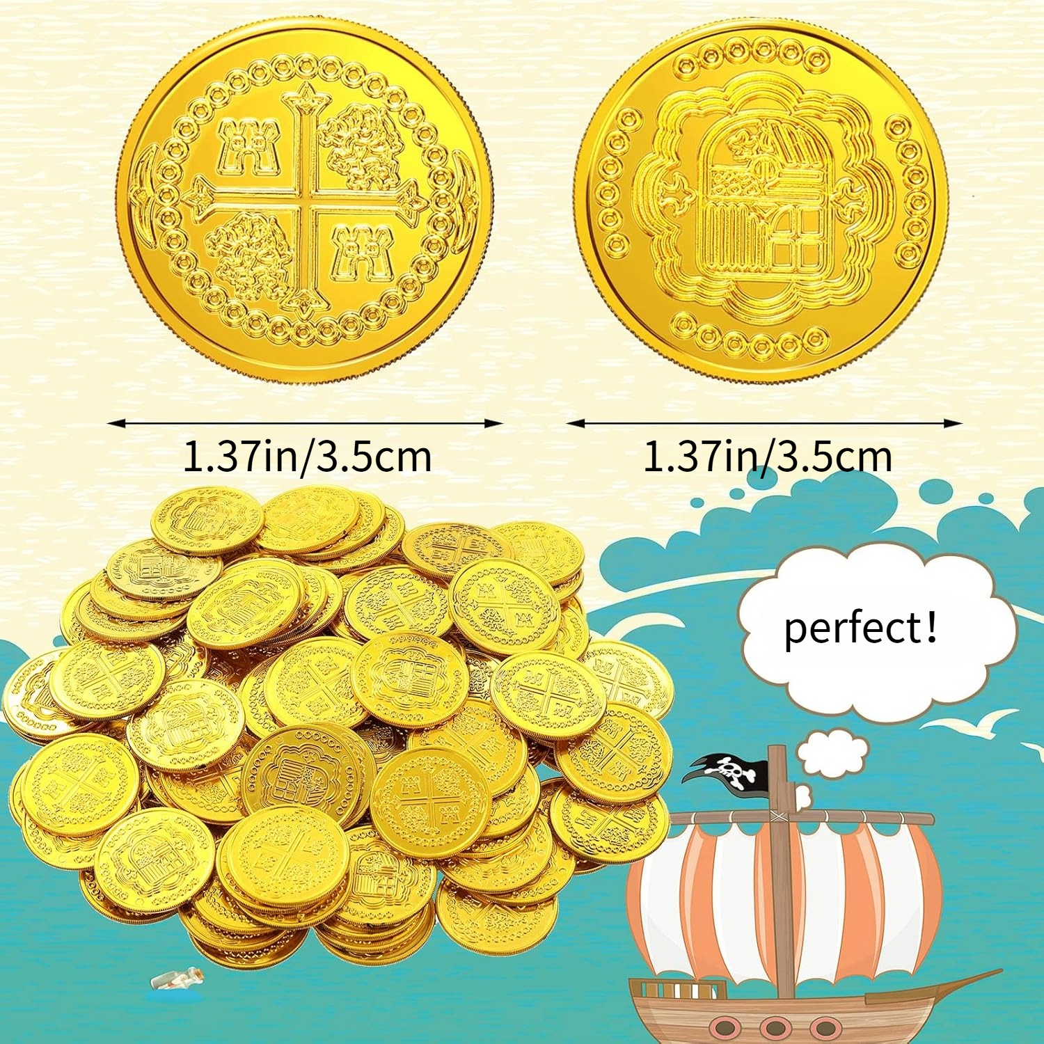 Fałszywe pirackie złote monety – Arcade Game Coin recenzja i cena